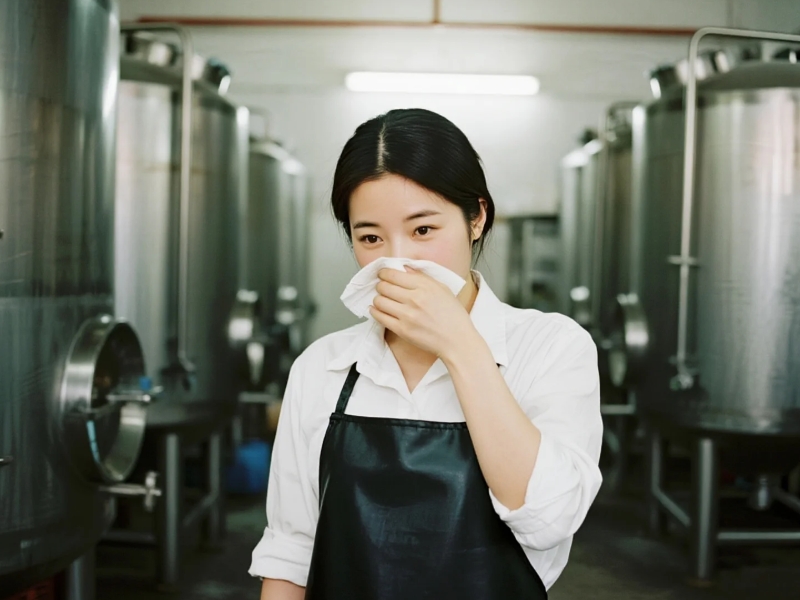 酒廠釀造發(fā)酵現(xiàn)場生產(chǎn)車間