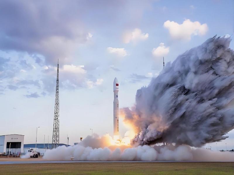 混肼50火箭發(fā)射升空現場